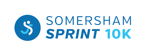 88362-unnamed Logo for Somersham Sprint 10K with a stylised running figure in a blue circle.